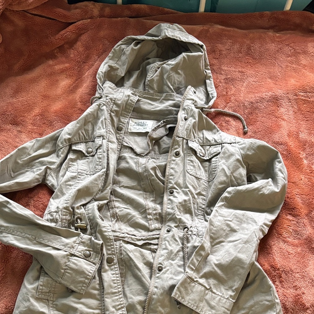 Ashley By 26 International Light Gray Utility Jacket